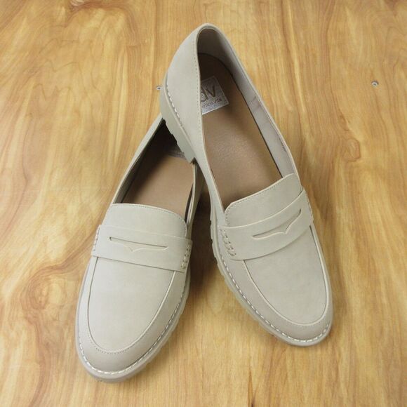 DV DOLCE VITA Crisp Lug Sole Penny Loafers Womens Sz 11 Dune Beige Slip On Shoes - Picture 1 of 14